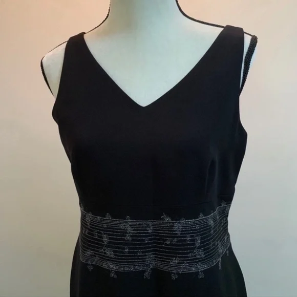 VINTAGE CASUAL CORNER BLACK EVENING DRESS SIZE 10 - Picture 6 of 15